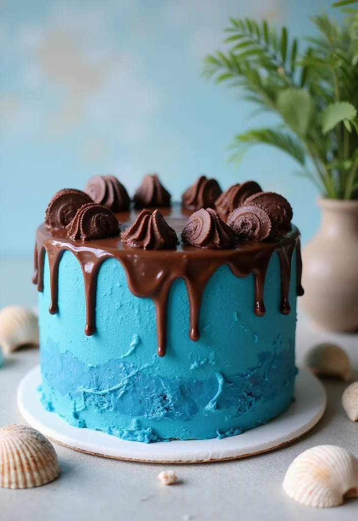 10 Stunning Surf Cakes That Will Make Your Summer Parties Epic (You Won't Believe #5!) - 1. Ocean Wave Chocolate Cake