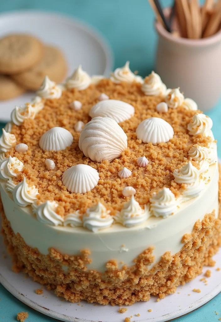 10 Stunning Surf Cakes That Will Make Your Summer Parties Epic (You Won't Believe #5!) - 10. Sandy Beach Cookie Cake