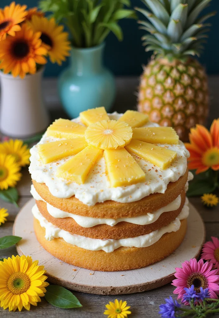 10 Stunning Surf Cakes That Will Make Your Summer Parties Epic (You Won't Believe #5!) - 2. Tropical Pineapple Coconut Cake