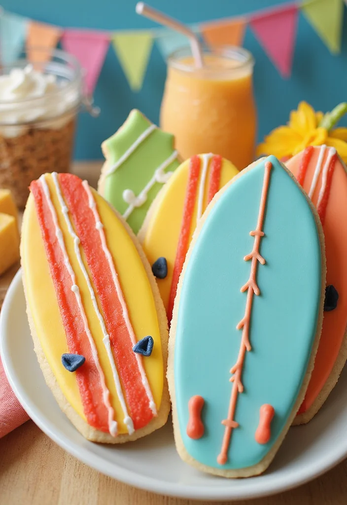 10 Stunning Surf Cakes That Will Make Your Summer Parties Epic (You Won't Believe #5!) - 3. Surfboard Sugar Cookie Cake