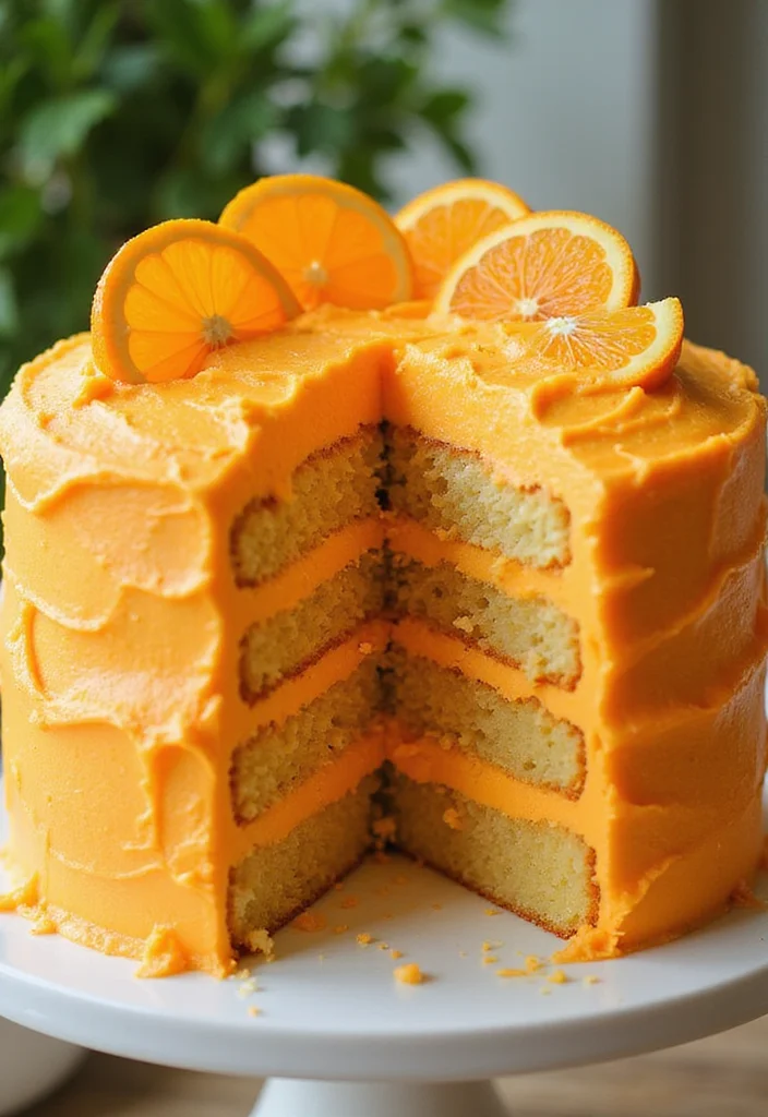 10 Stunning Surf Cakes That Will Make Your Summer Parties Epic (You Won't Believe #5!) - 9. Sunset Orange Cake