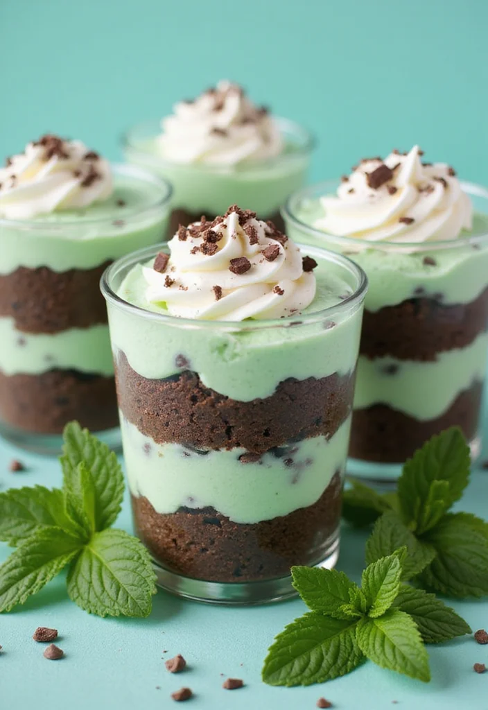 11 Decadent Chocolate Cake Cups Ideas That Will Satisfy Your Sweet Tooth Instantly! - 4. Chocolate Mint Layered Cups