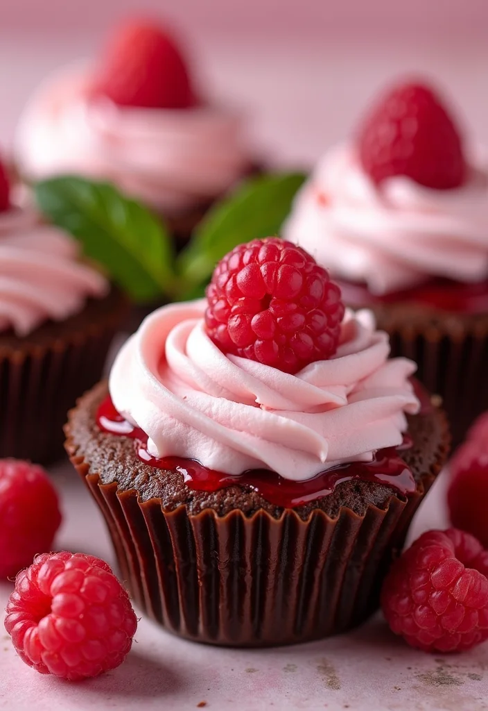 11 Decadent Chocolate Cake Cups Ideas That Will Satisfy Your Sweet Tooth Instantly! - 6. Chocolate Raspberry Cupcakes