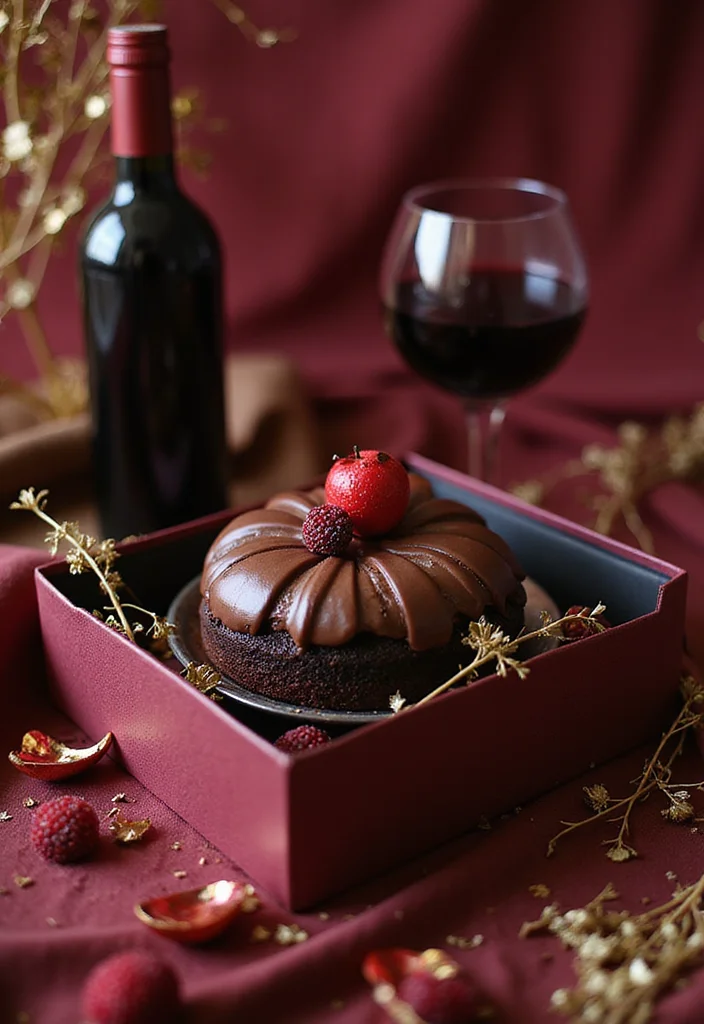 12 Personalized Cake Gift Box Ideas That Show You Care (Your Friends Will Adore #4!) - 7. Cake and Wine Pairing Box