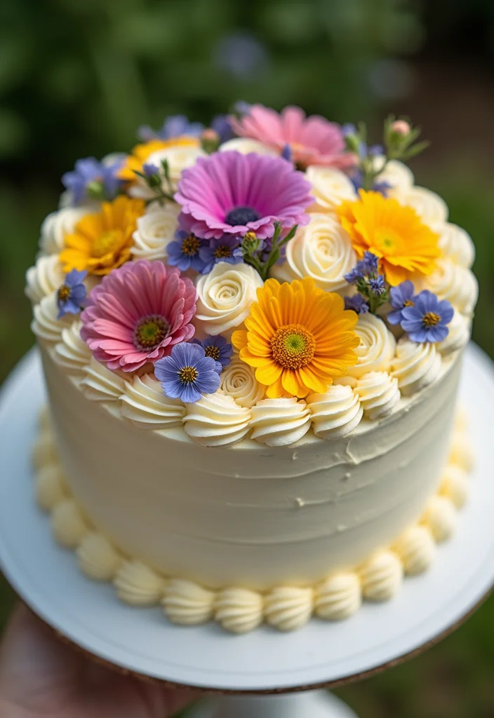 12 Stunning Cream Cake Designs That Will Wow Your Guests (You Won't Believe #5!) - 1. Floral Fantasy Cream Cake