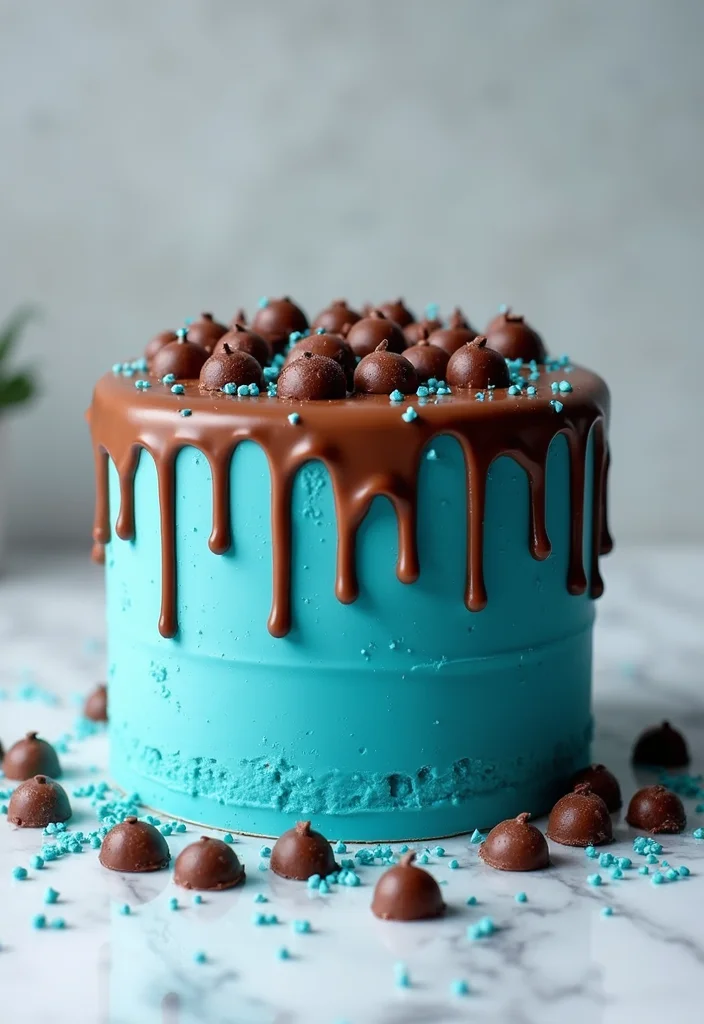 13 Delicious Blue Birthday Cakes for Men with Chocolatey Goodness (Get Ready for #6!) - 2. Blue Chocolate Chip Cake