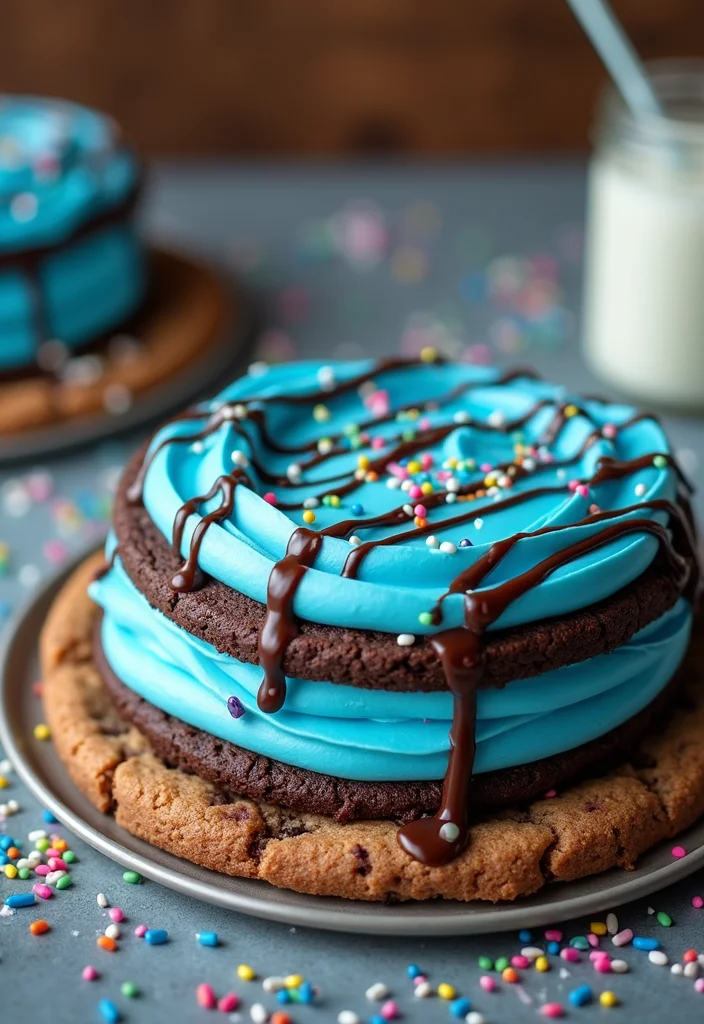 13 Delicious Blue Birthday Cakes for Men with Chocolatey Goodness (Get Ready for #6!) - 5. Blue Chocolate Cookie Cake