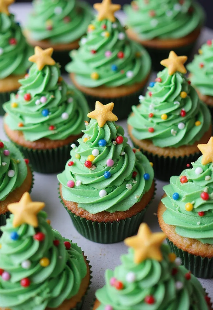 13 Fun and Simple Christmas Cake Recipes to Bake with Kids! - 2. Christmas Tree Cupcakes