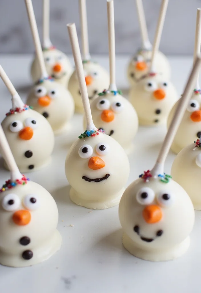 13 Fun and Simple Christmas Cake Recipes to Bake with Kids! - 4. Snowman Cake Pops