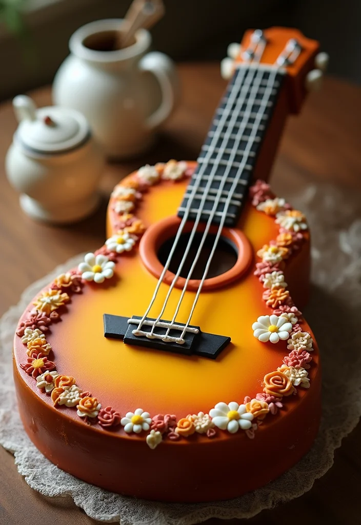 13 Stunning Men's Birthday Cakes That'll Steal the Show! - 11. Guitar Cake
