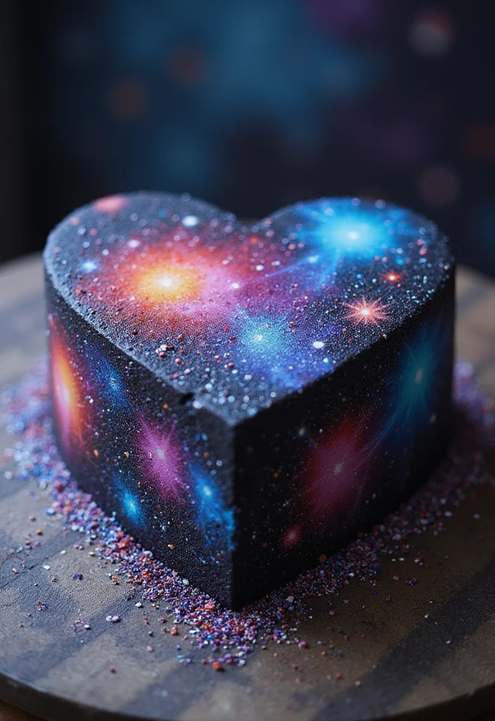 14 Fun Heart Cake Ideas That Kids Will Absolutely Love (You Won't Believe #6!) - 14. Galaxy Heart Cake