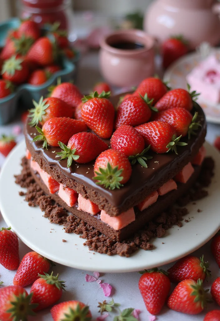 14 Fun Heart Cake Ideas That Kids Will Absolutely Love (You Won't Believe #6!) - 2. Chocolate Strawberry Heart Cake
