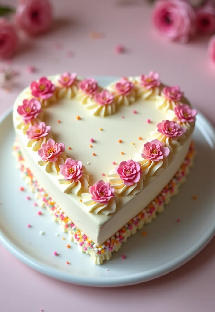 14 Fun Heart Cake Ideas That Kids Will Absolutely Love (You Won't Believe #6!) - 9. Vanilla Bean Heart Cake