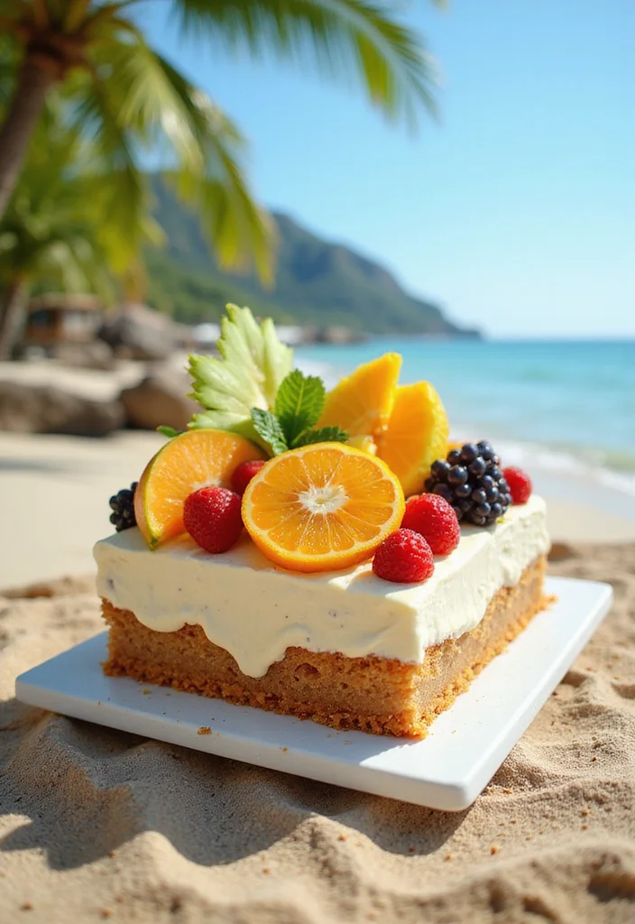 14 Seasonal Square Cake Decorating Ideas to Wow Your Guests This Year! - 10. Tropical Paradise Cake
