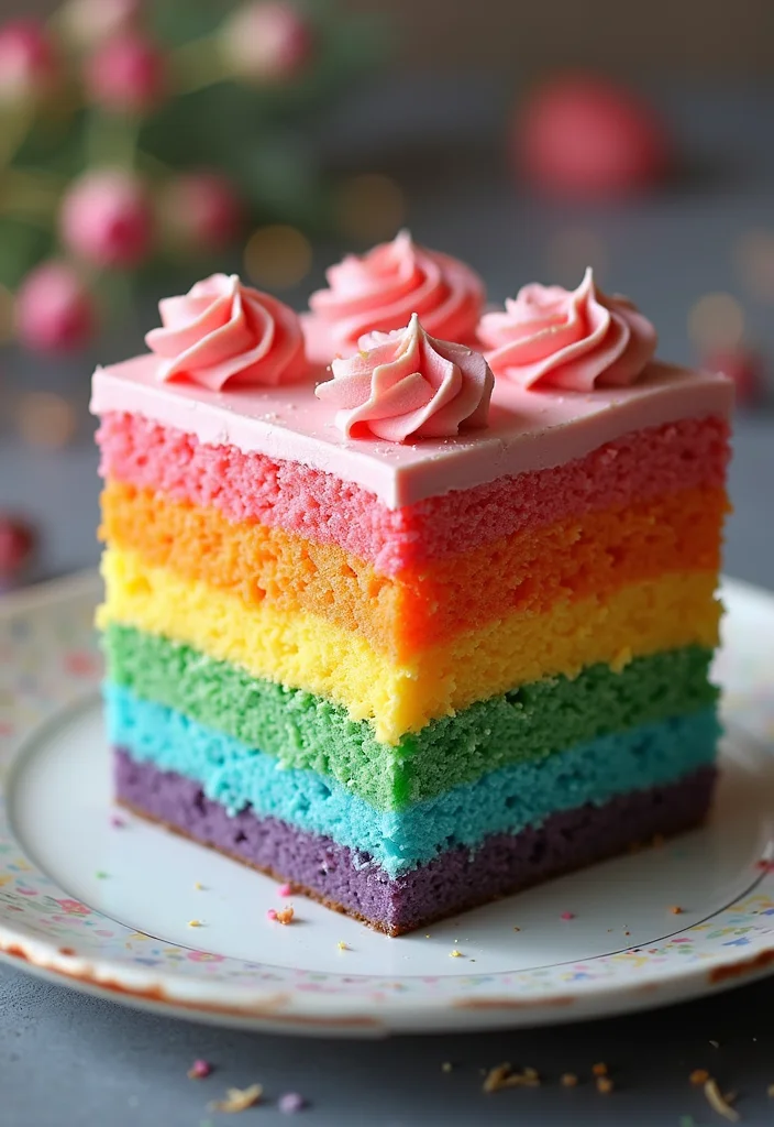14 Seasonal Square Cake Decorating Ideas to Wow Your Guests This Year! - 13. Rainbow Celebration Cake