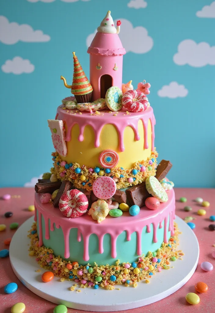 15 Creative Mom-to-Be Cake Designs That Will Make You Say 'Wow!' - 12. Candyland Cake