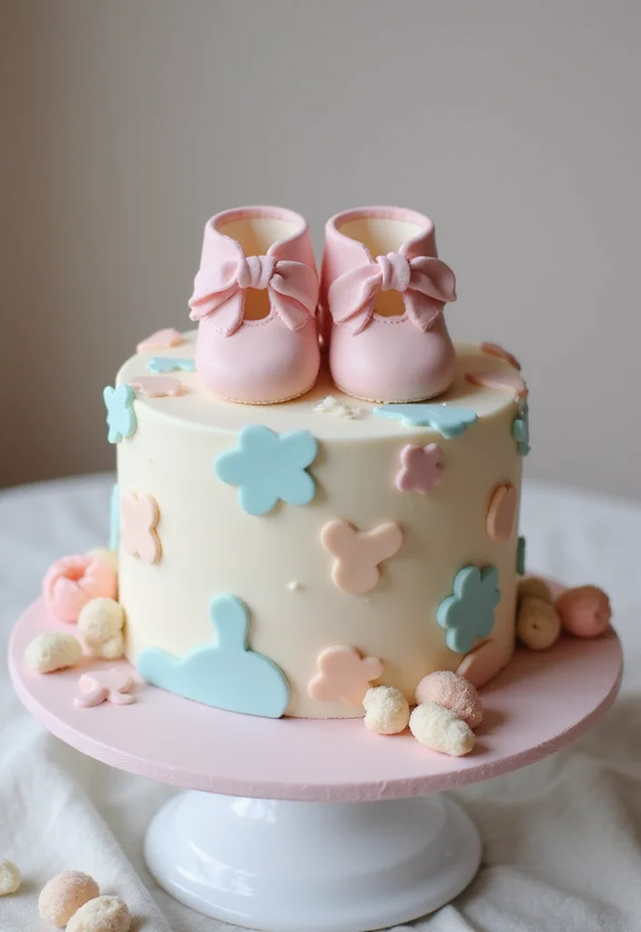 15 Creative Mom-to-Be Cake Designs That Will Make You Say 'Wow!' - 13. First Steps Cake