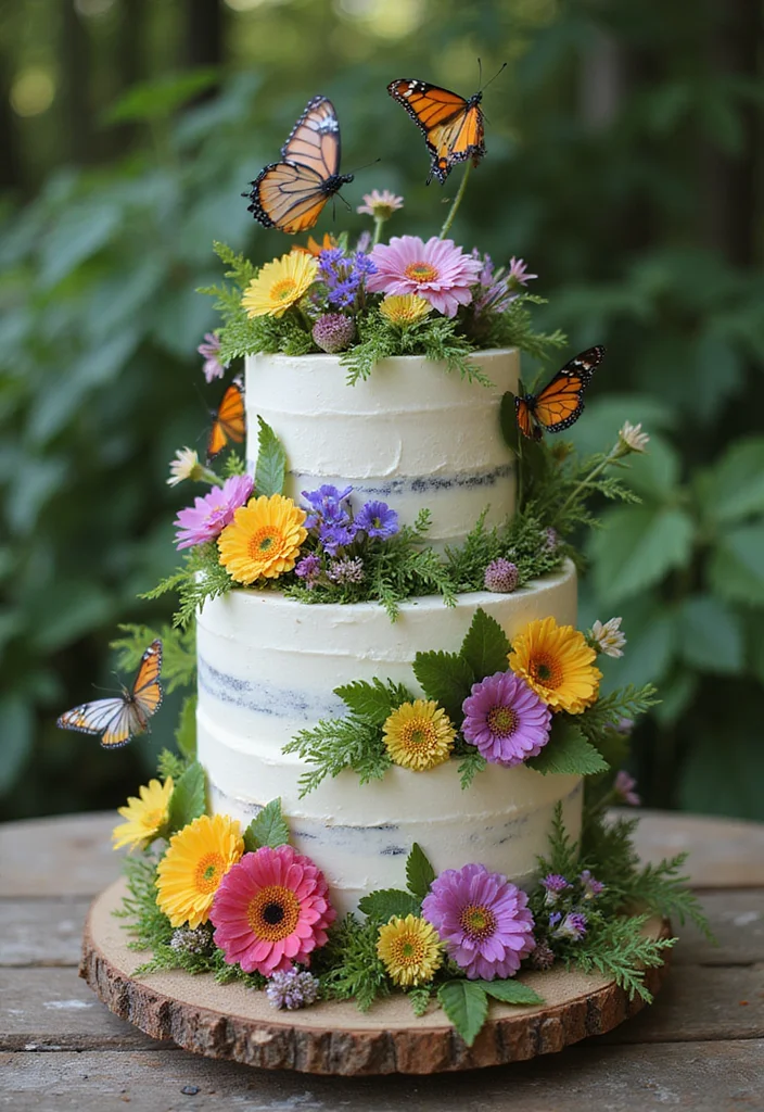 15 Creative Mom-to-Be Cake Designs That Will Make You Say 'Wow!' - 14. Nature's Garden Cake