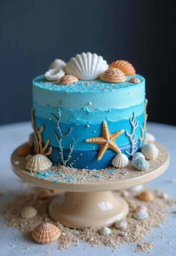 15 Creative Mom-to-Be Cake Designs That Will Make You Say 'Wow!' - 2. Under-the-Sea Adventure Cake
