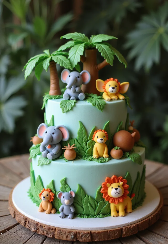 15 Creative Mom-to-Be Cake Designs That Will Make You Say 'Wow!' - 3. Sweet Safari Cake