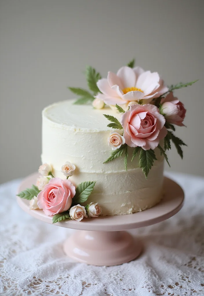 15 Creative Mom-to-Be Cake Designs That Will Make You Say 'Wow!' - 4. Elegant Floral Cake