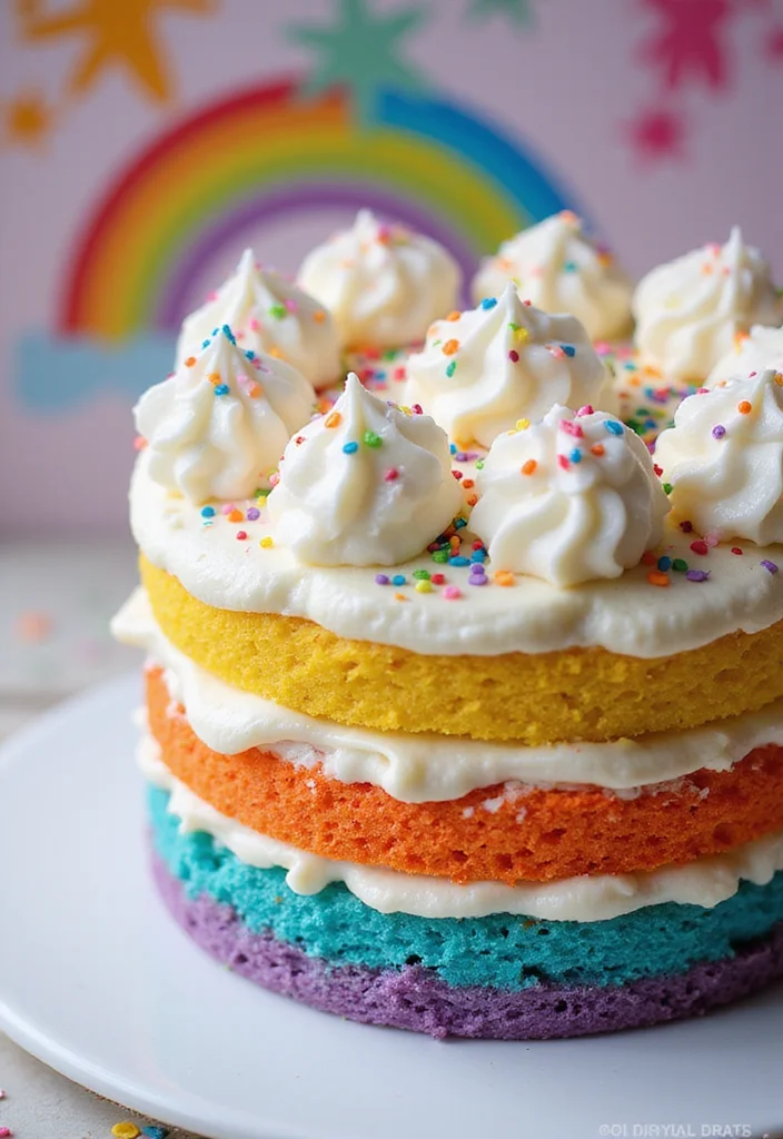 15 Creative Mom-to-Be Cake Designs That Will Make You Say 'Wow!' - 6. Rainbow Delight Cake