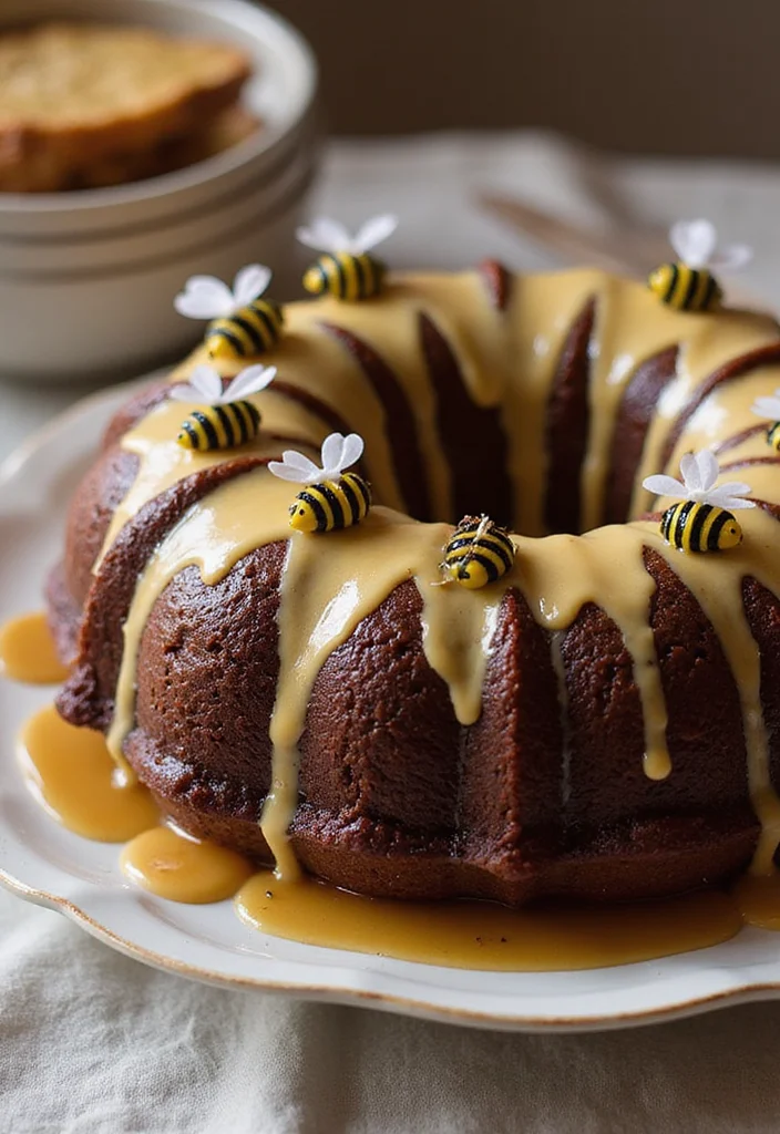 15 Easy and Fun First Bee Day Cake Recipes for Little Ones (Try #4!) - 12. Chocolate Honey Bee Bundt Cake