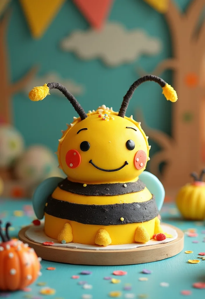 15 Easy and Fun First Bee Day Cake Recipes for Little Ones (Try #4!) - 13. Cute as a Bee Cake
