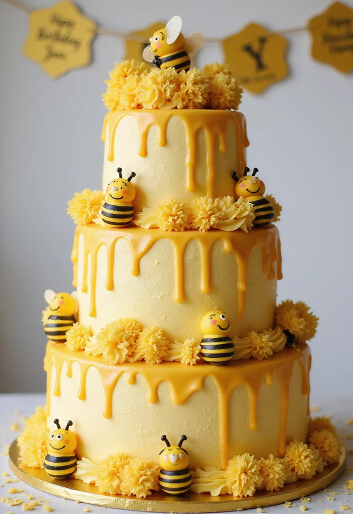 15 Easy and Fun First Bee Day Cake Recipes for Little Ones (Try #4!) - 15. Buzzing Birthday Cake