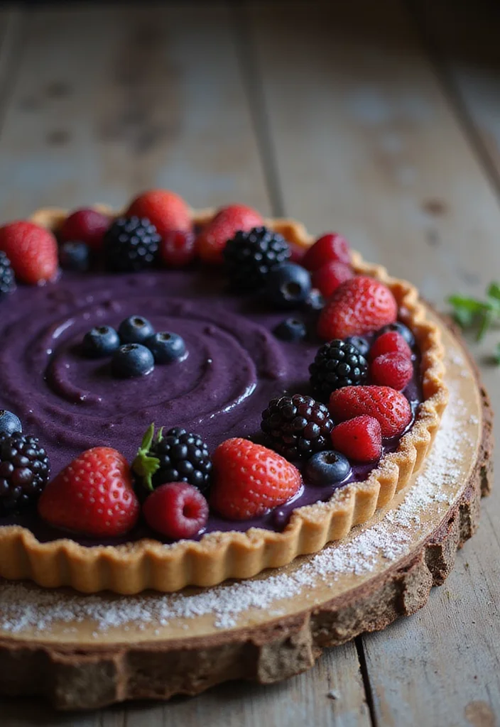 15 Enchanting Moon Themed Cake Ideas for Your Next Birthday Bash (You’ll Love #5!) - 11. Midnight Berry Tart