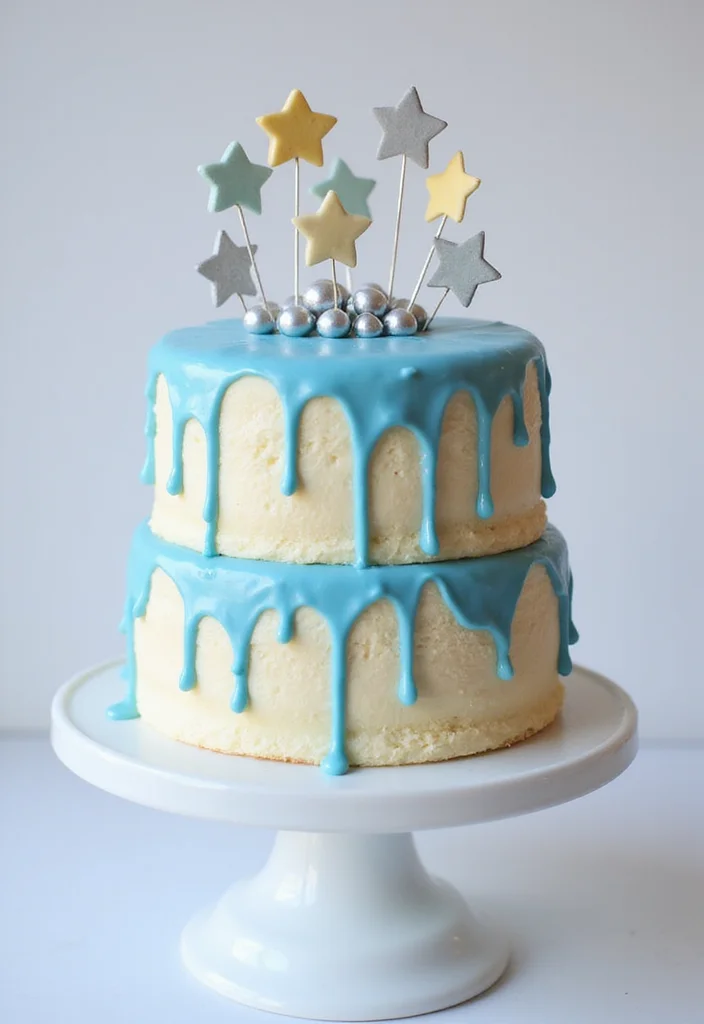 15 Enchanting Moon Themed Cake Ideas for Your Next Birthday Bash (You’ll Love #5!) - 3. Moonlit Vanilla Starlight Cake