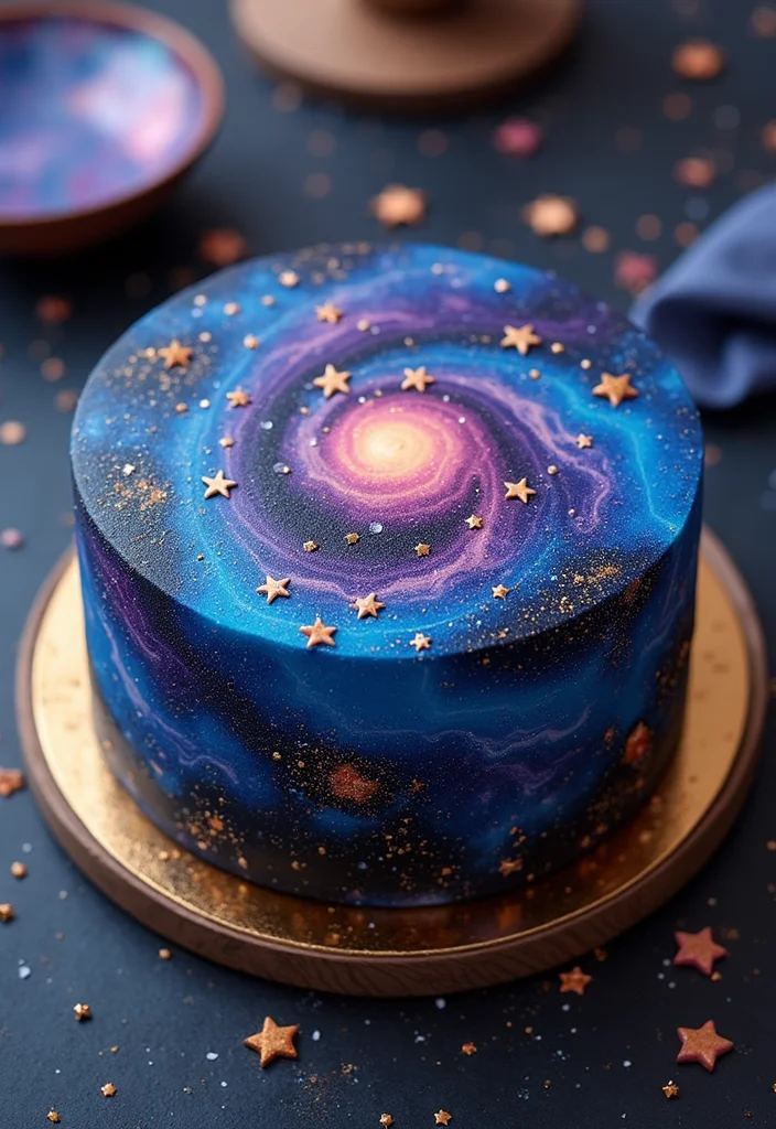 15 Enchanting Moon Themed Cake Ideas for Your Next Birthday Bash (You’ll Love #5!) - 4. Galaxy Buttercream Cake