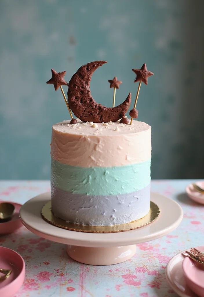 15 Enchanting Moon Themed Cake Ideas for Your Next Birthday Bash (You’ll Love #5!) - 6. Moon Phases Layer Cake