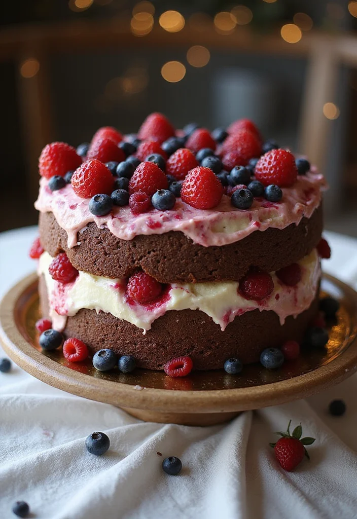 15 Fun and Aesthetic 18th Birthday Cake Ideas to Wow Your Friends! - 11. Choco-Berry Swirl Cake