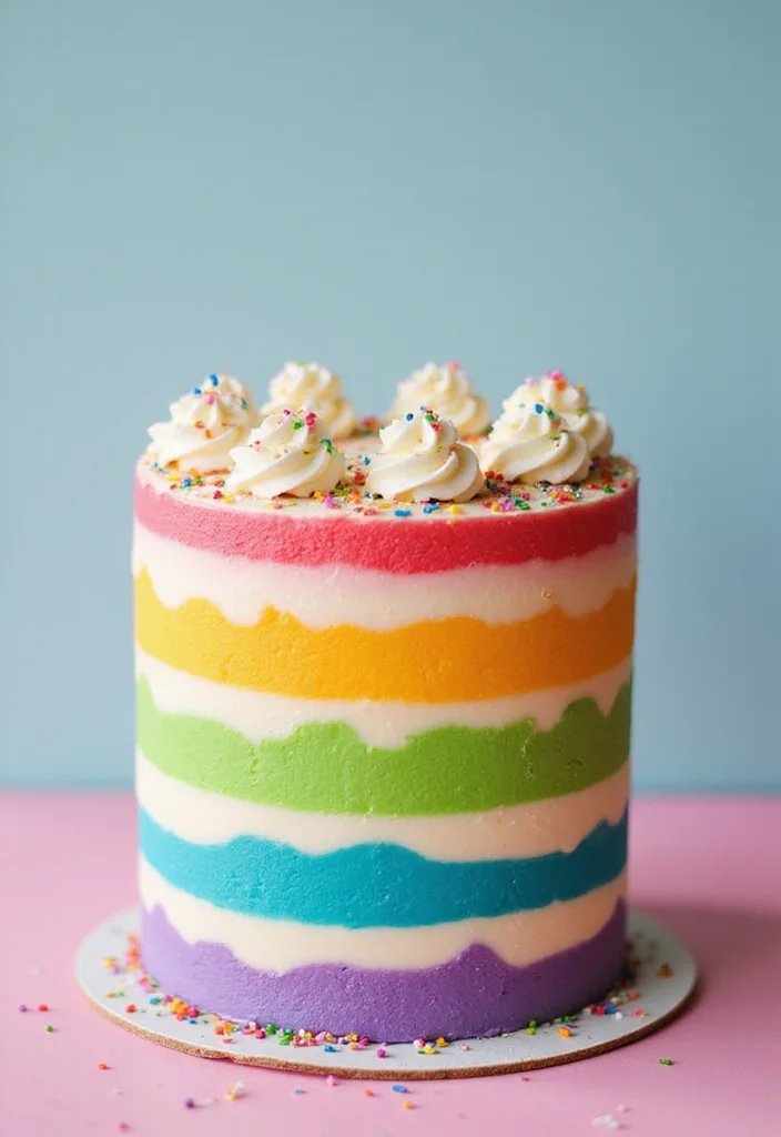 15 Fun and Aesthetic 18th Birthday Cake Ideas to Wow Your Friends! - 4. Rainbow Layer Cake