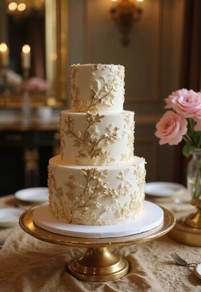 15 Fun and Aesthetic 18th Birthday Cake Ideas to Wow Your Friends! - 5. Elegant Gold Leaf Cake