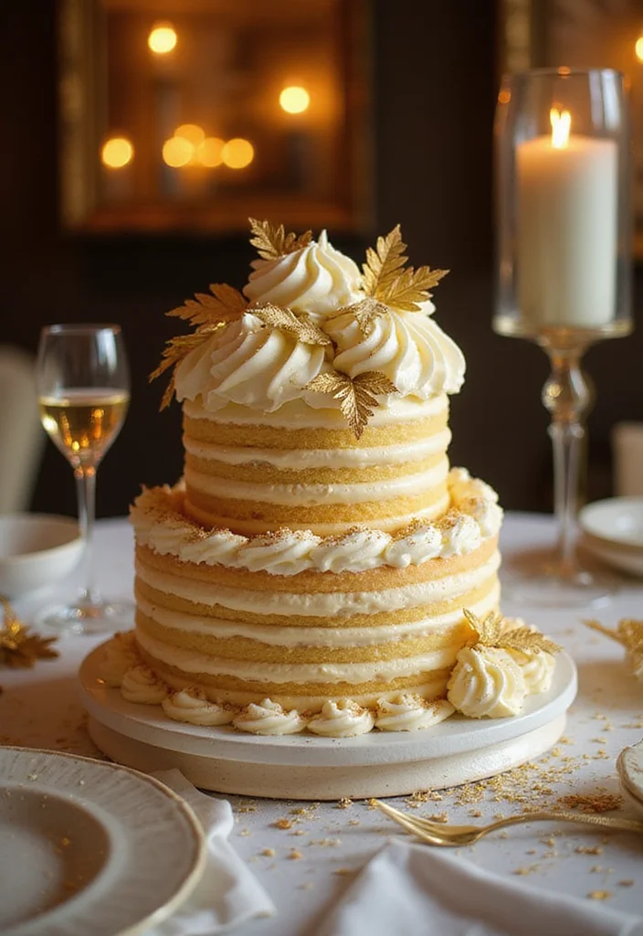 15 Unique Golden Birthday Cake Ideas to Make Your Day Shine (Check Out #8!) - 1. Golden Champagne Cake
