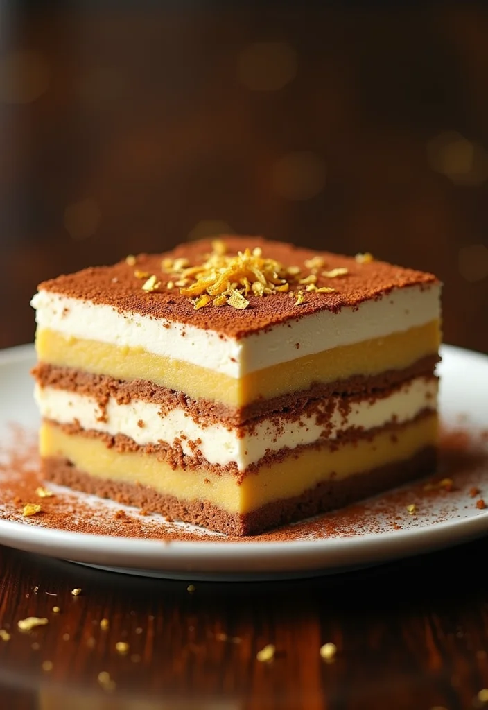 15 Unique Golden Birthday Cake Ideas to Make Your Day Shine (Check Out #8!) - 11. Golden Tiramisu Cake