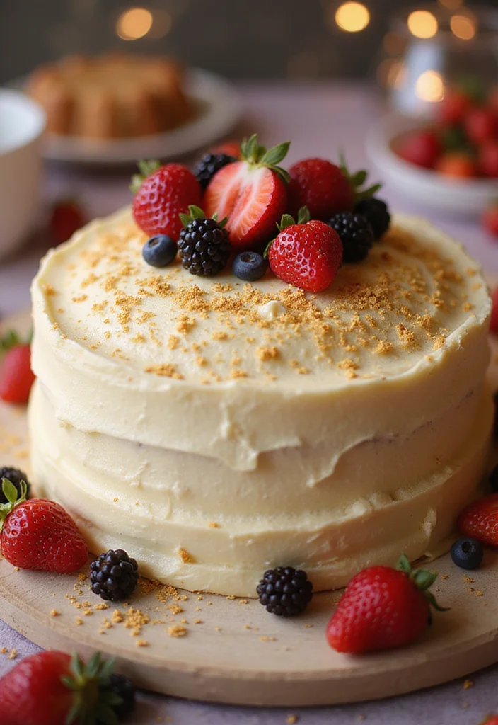 15 Unique Golden Birthday Cake Ideas to Make Your Day Shine (Check Out #8!) - 2. Golden Vanilla Bean Cake