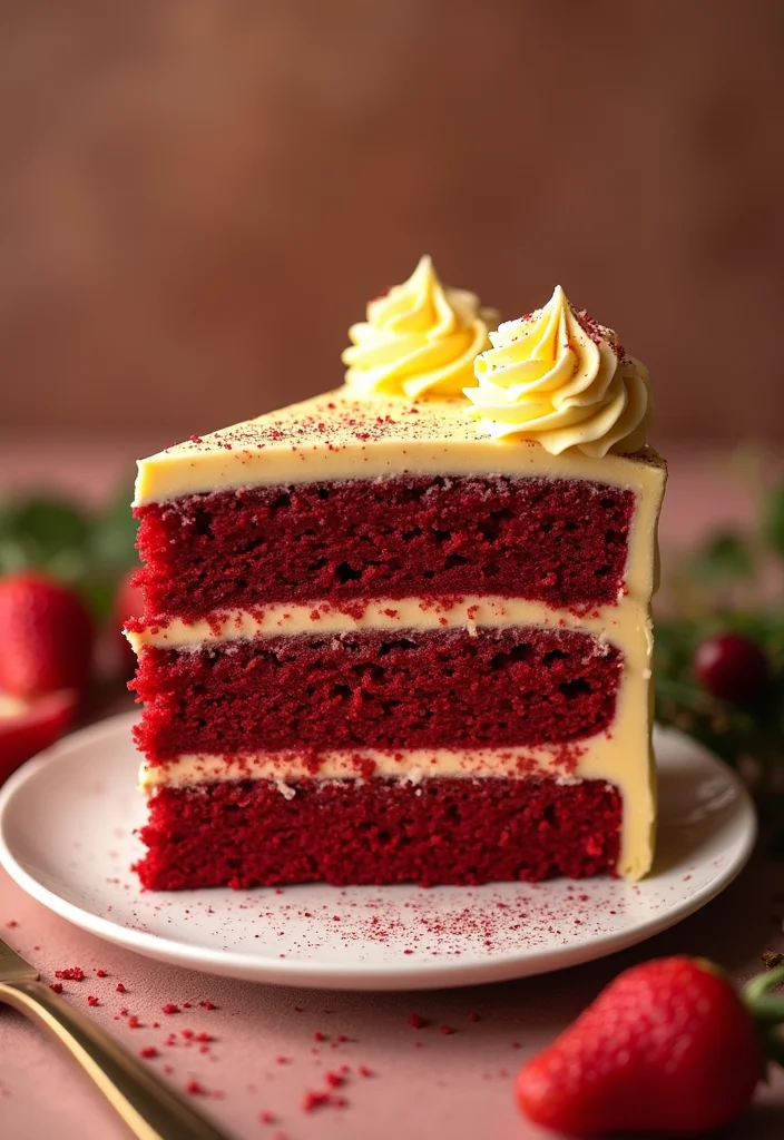 15 Unique Golden Birthday Cake Ideas to Make Your Day Shine (Check Out #8!) - 6. Golden Red Velvet Cake