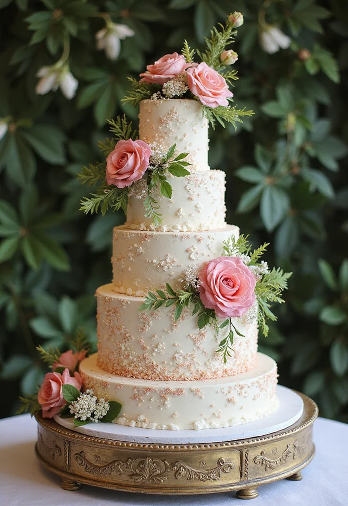 15 Unique Reception Cake Designs That Will Wow Your Guests (Check Out #7!) - 1. Floral Wonderland Cake