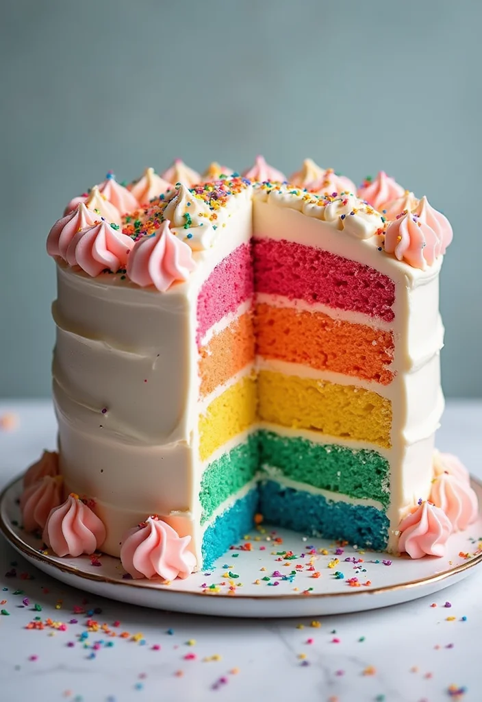15 Unique Reception Cake Designs That Will Wow Your Guests (Check Out #7!) - 10. Rainbow Cake