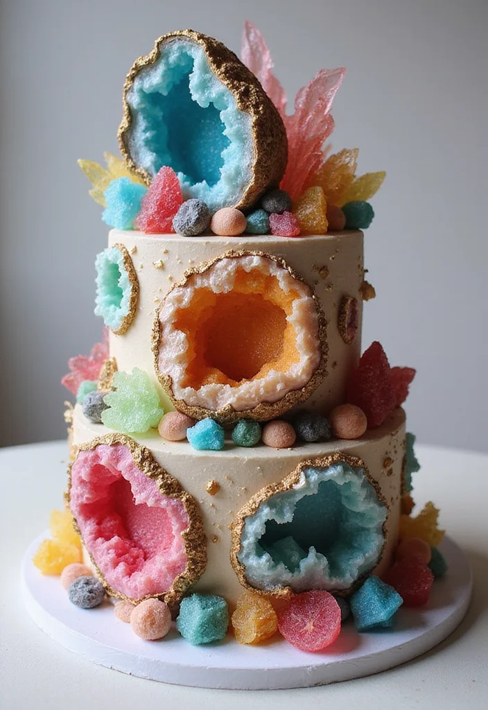 15 Unique Reception Cake Designs That Will Wow Your Guests (Check Out #7!) - 2. Geode Cake