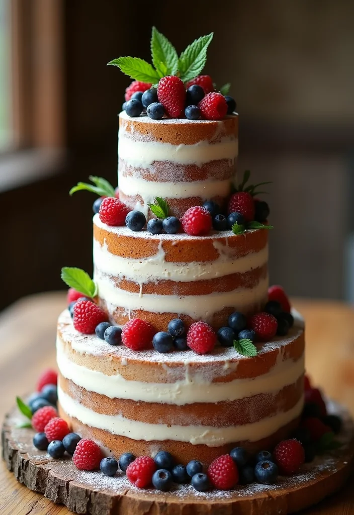 15 Unique Reception Cake Designs That Will Wow Your Guests (Check Out #7!) - 3. Naked Cake