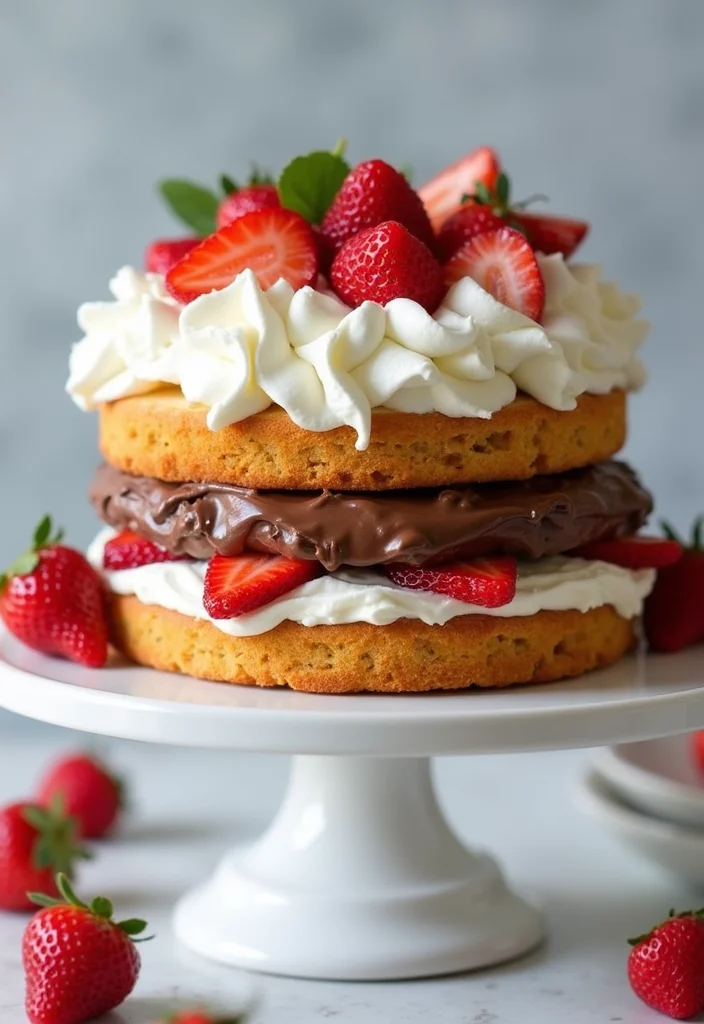 16 Deliciously Unique Cake Models You Can't Afford to Miss (Especially #11!) - 11. Nutella-Stuffed Strawberry Shortcake