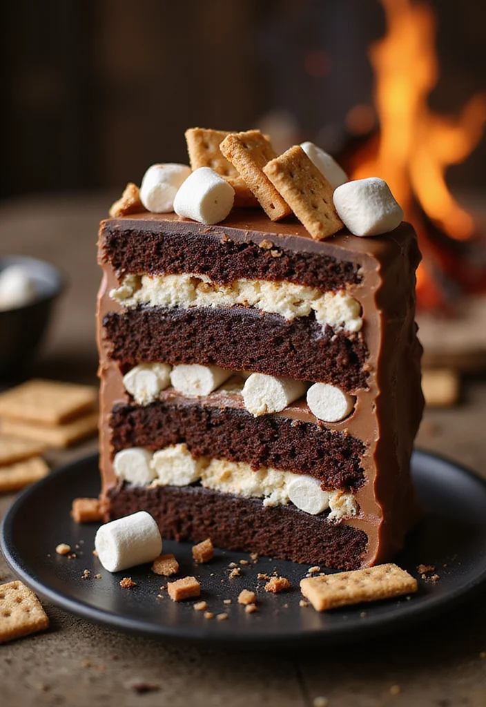 16 Deliciously Unique Cake Models You Can't Afford to Miss (Especially #11!) - 7. S'mores Cake Delight