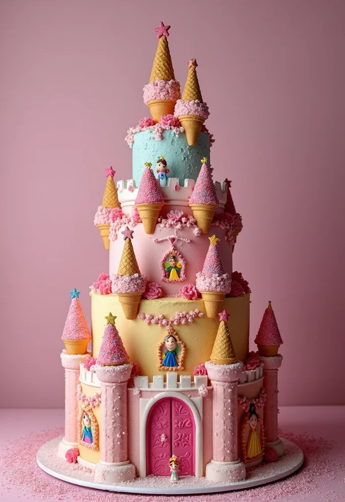 16 Fun Tall Cake Designs Your Kids Will Adore—#7 Is a Party Favorite! - 3. Princess Castle Cake