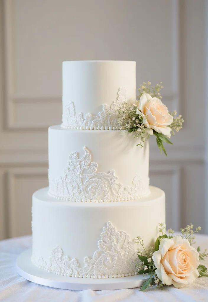 17 Trending Romantic Wedding Cake Styles That Will Capture Your Heart (Especially #4!) - 1. Classic White Tiered Cake