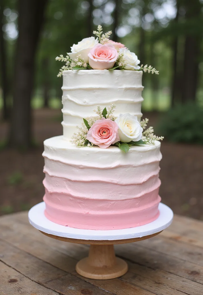 17 Trending Romantic Wedding Cake Styles That Will Capture Your Heart (Especially #4!) - 3. Ombre Buttercream Cake