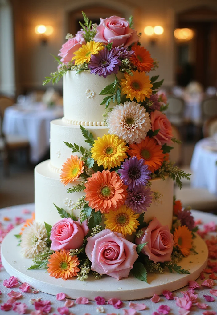 17 Trending Romantic Wedding Cake Styles That Will Capture Your Heart (Especially #4!) - 4. Floral Fantasy Cake